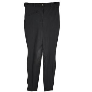 TuffRider‎ Breeches Womens 30 Dark Charcoal Ribbed Knee Patch Riding Equestrian